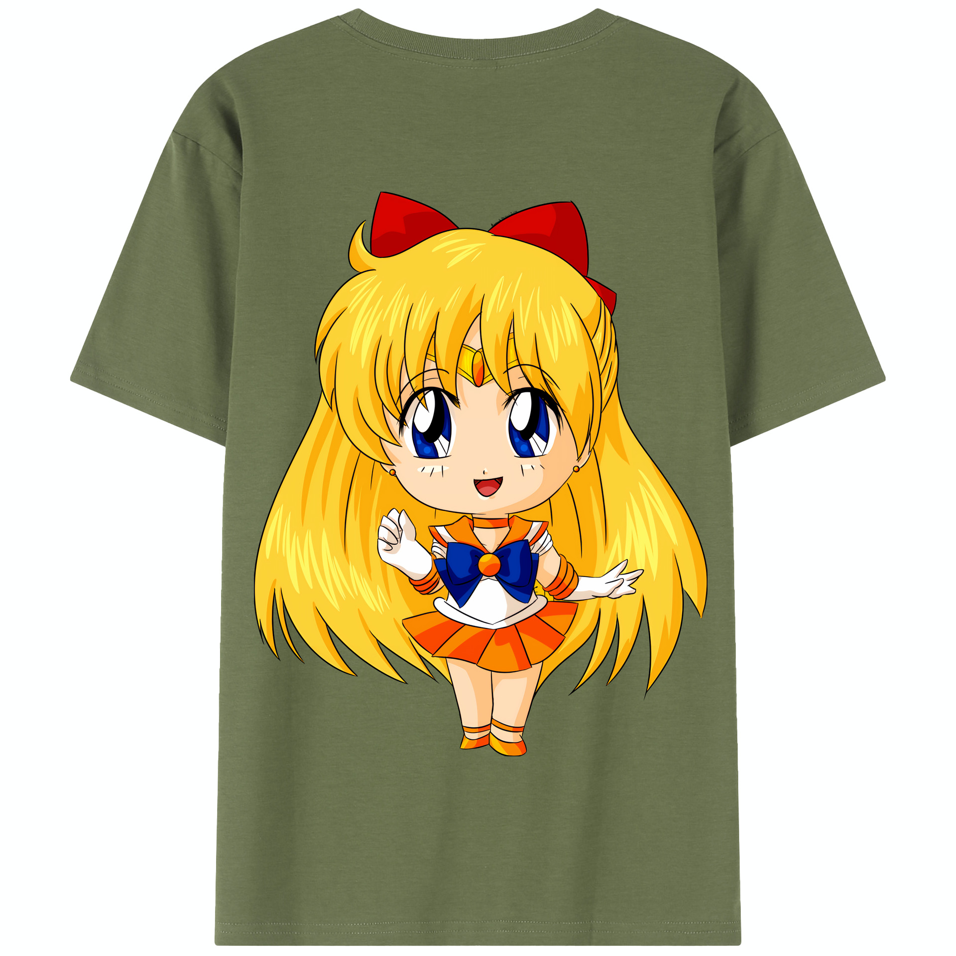 （画像用） 美少女戦士セーラームーン 愛野 美奈子 あいの みなこ Sailor Moon Aino Minako 綿100％半袖Tシャツ（背面プリント）